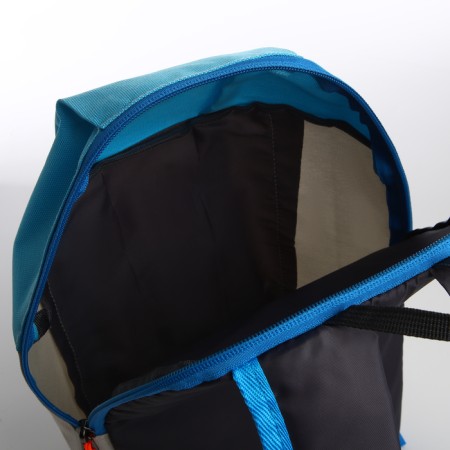Sports' backpack on lightning, Textura, external pocket, beige color/blue-8