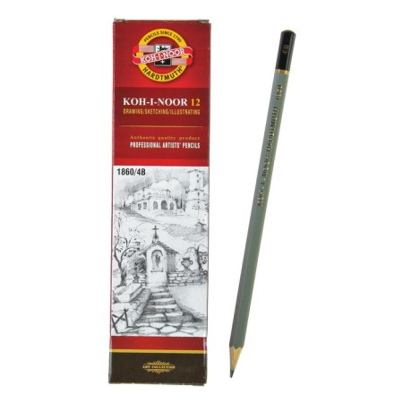 Chernographic pencil Koh-I-Noor 1860 4B Gold Star, professional