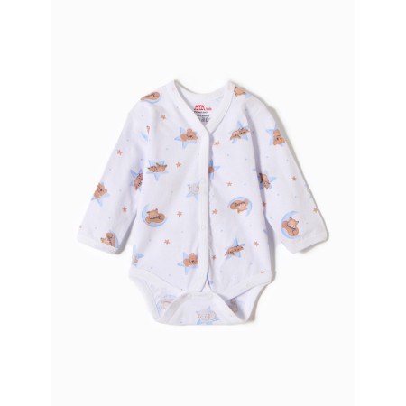 Body baby with long sleeve "Dream", Milk/Blue color, height 62