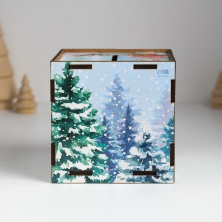 New Year's piggy bank Cube "Fairytale well -being" 10x10x10 cm-2