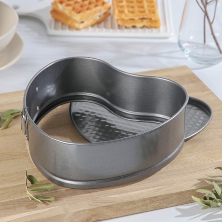 The form for baking the share "Elin. Heart ", 19.5 × 18 × 7 cm, removable bottom, anti -stick coating, gray color-2