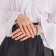 Set of rings 10 pieces "trend" lady, white color in silver, size mix