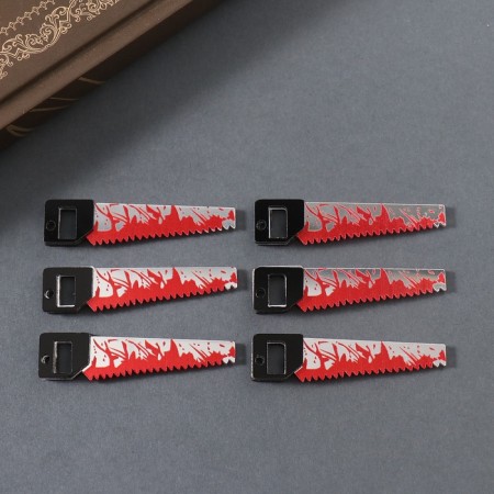 Decor for the work of acrylic mirror "bloodied saw" 5.1x1.3x0.3 cm-2