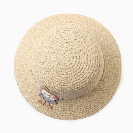 Hat for the girl Minaku "Bunny", Milk color, Rr. 52-6