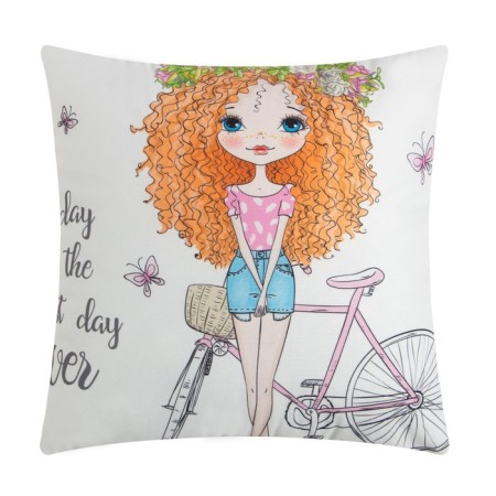 Pillow Decorative Ethel girl stories "Walk" 40 x 40 cm, velor