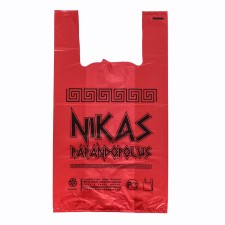 Package Polyethylene T -shirt 30 + 16 x 55 cm, 20 μm, red 