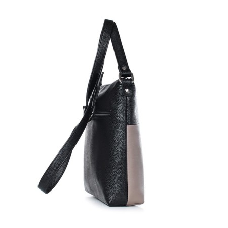 Female bag, artificial leather, 220x235x70 cm, black/coffee shop-3