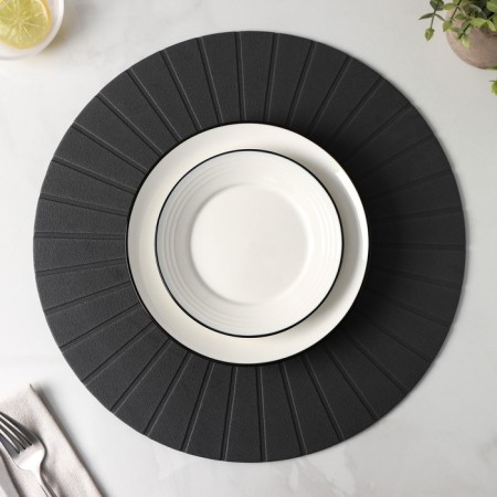 Serving napkin on the table "Ra", d = 36 cm, color gray color-4
