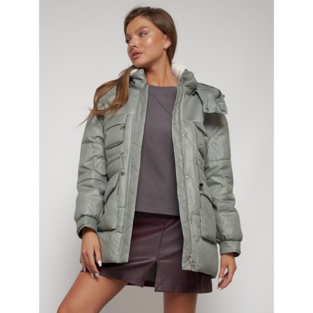 Winter jacket is women, size 44, the color is light green-19