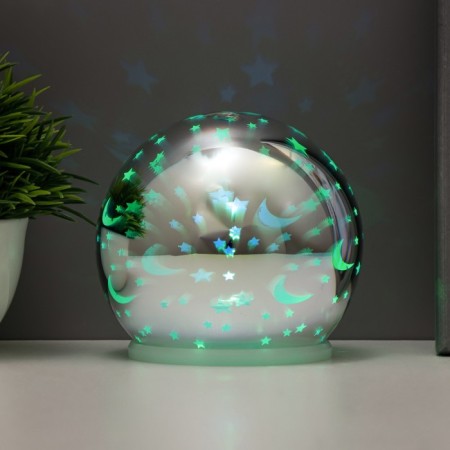 Spinker "SLEAR SHEEL STAR" LED RGB from batteries (disco) 2haa chrome 10x10x10cm Risalux 95614-4