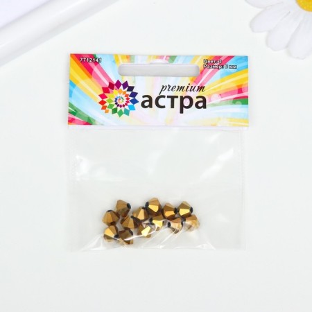 Busy glass, 8 mm, 13 pcs. gold-2