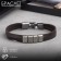 Bracelet Leather "Mulan" 4 links, brown color in black silver, l = 20.5 cm