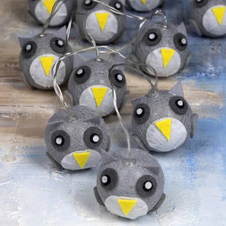 Garland “thread” 2 m with nozzles “owl”, ip20, transparent thread, 10 LED, warm white glow, AAH2-1