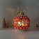 Souvenir Polystone Light "New Year's ball red with white patterns" 16.5x16.5x20 cm