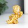 Souvenir Polystone "Angel with roses" gold mix 4x5x5.5 cm