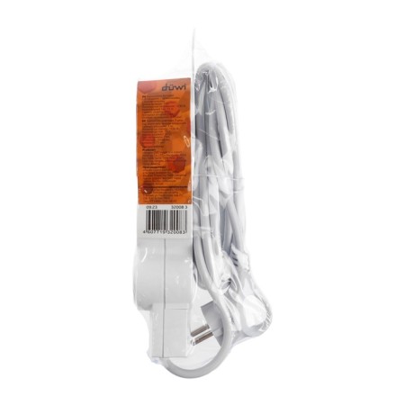 Duwi extension cord, 3 outlets, 3 m, 10 a, 2200 W, PVS 3x0.75 mm2, with salary, with a switch, white-10