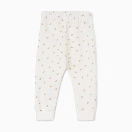 Pants for children, beige color/hearts, height 68 cm-3