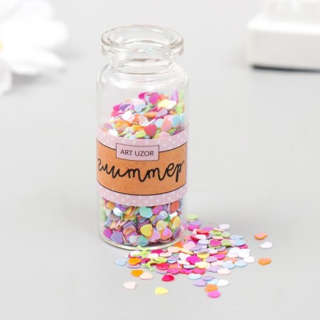 Glitter in the jar "Hearts Mix" rr 3 mm 7 g 5x2x2 cm-1