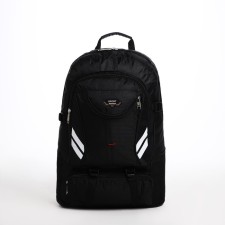 Tourist backpack on lightning, 4 outer pockets, black color