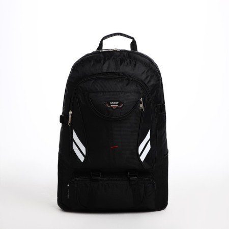 Tourist backpack on lightning, 4 outer pockets, black color