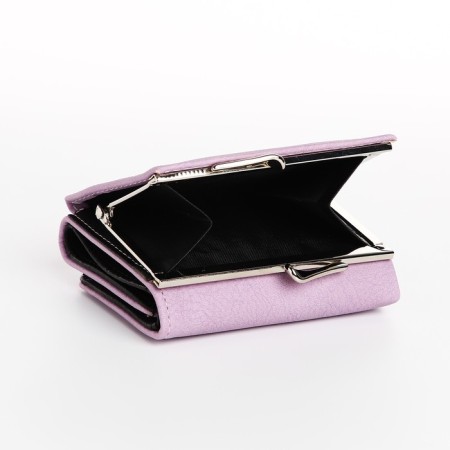 Women's wallet on the button, lilac color-4