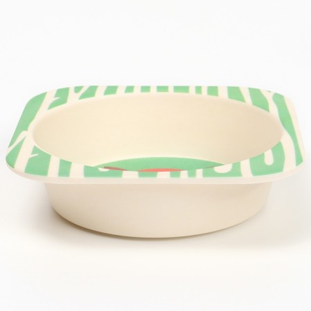 A set of children's dishes "Fox", from bamboo, 5 items: plate, bowl, glass, cutlery-6