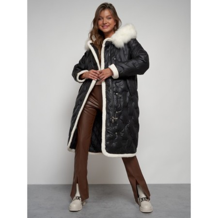 Coat insulated winter female, size 50, black color-22