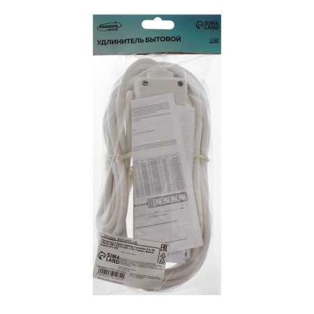 Luazon Lighting extension cord, 3 sockets, 5 m, 6 A, 1300 W, 3x0.75 mm2, s/k, with excavation, b-4