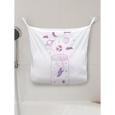 Organizer in a bath on suction cosmos in a bank, for storing toys and trifles, size 33x39 cm