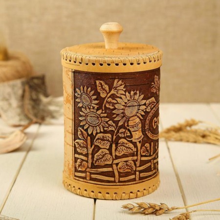 TUES "Sunflower", salt, 10 × 17.5 cm, birch bark-3