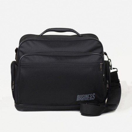 Male bag on lightning, luris, long belt, black color