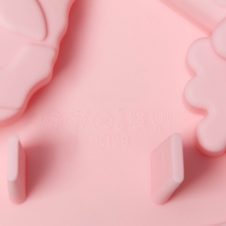 Baking uniform "New Year", silicone, 23 × 23 × 2.3 cm, 7 cells, pink color-5