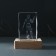 Souvenir Glass backlight "Rectangle. Sharpish person" Standing tree, USB 7x7x10