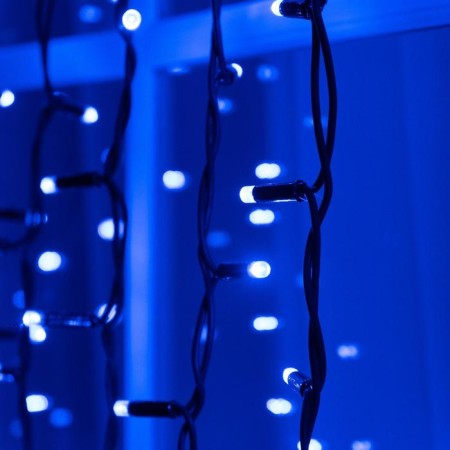 Garland "Curtain" 2 x 3 m, IP65, UMS, dark rubber thread, 760 LED, Blue glow, 220 V-2