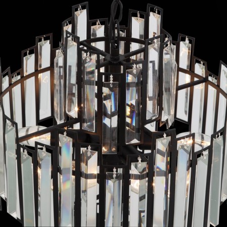 Suspended chandelier ST LUCE. SL665.443.06. Chiarezza. 6x40 W, E14, 36x36x55 cm, black color-3