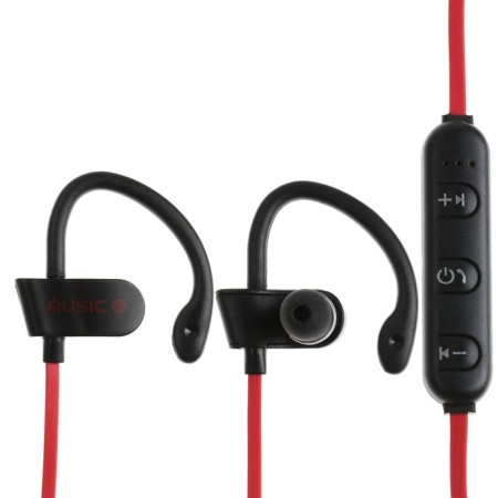 Sports headphones RT558, wireless, vacuum, WT 4.2, microphone, 80 mAh, red