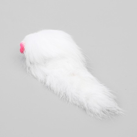Mouse made of natural fur, 5 cm, white-2
