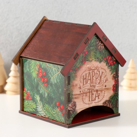 Tea house "Happy New Tea" 10.5x9.5x12 cm mix-1