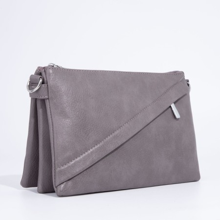 Bag Cross-Bodi with a zipper, gray color-2