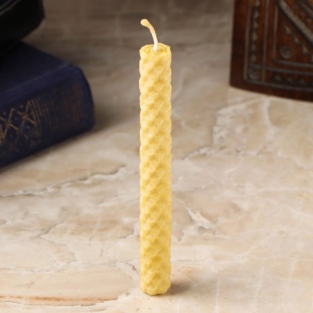 Candle from Voshchina "Strengthening the willpower", 13x1.7 cm, 1 hour, yellow-1