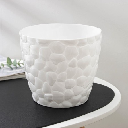 Pot with the pallet "Stones", 2.6 l, white color-1