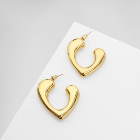 Earrings Plastic "Heart" Beature, Color Gold-2