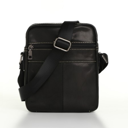 Male bag, Fidelio Largo, genuine leather, black color-3