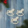 Jewelry decoration "Horse-rocking" (set 3 pcs) 5x4.5 cm, white