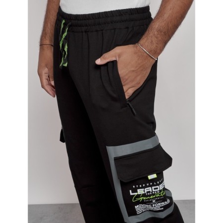 Sports male trousers, size 54, black color-8