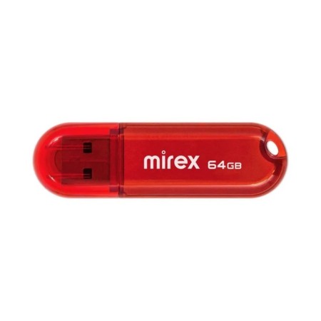 Flash drive Mirex Candy Red, 64 GB, USB2.0, th Up 25 MB/s, PBU up to 15 Mb/s, red