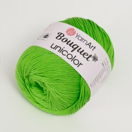 Yarn "Bouquet Unicolor" 100% cotton 200m/100g (3219 bright salad)-1