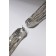 Hanging earrings with rhinestones "ice" semicircle, white color in silver