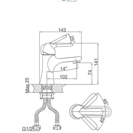 Sink mixer D&K DA1342141-1