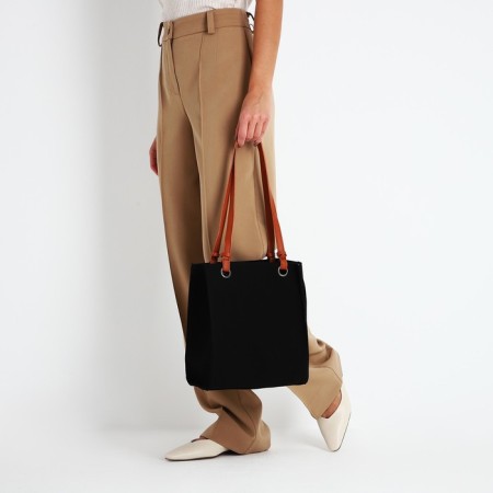 Bag Female Tout with zipper, black color-6
